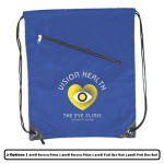 Full Dye Sublimation Front Zipper Polyester Drawstring Bag with Logo