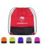 Custom Drawstring Bags Non-Woven Two-Tone Polypropylene With Handle