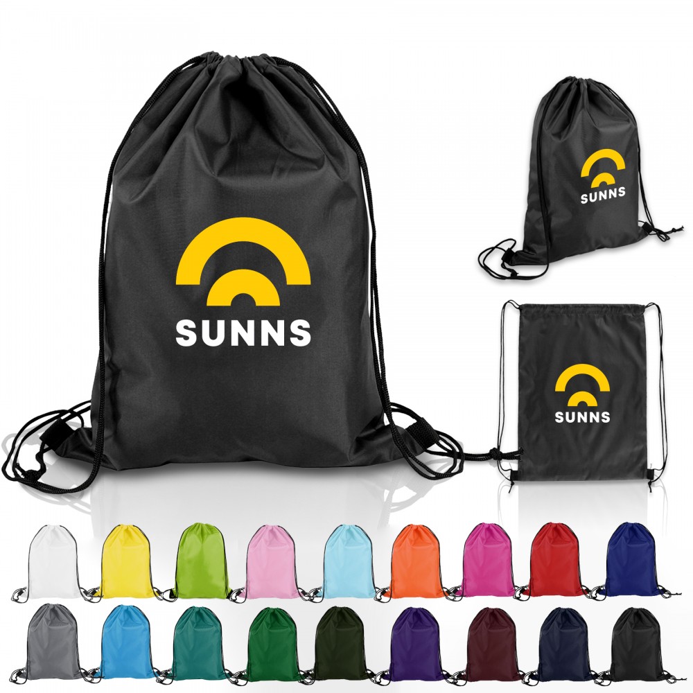 Custom Polyester Drawstring Backpack with Logo Custom Polyester Drawstring Backpack with Logo