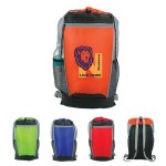 Tri-Color Drawstring Backpack with Logo