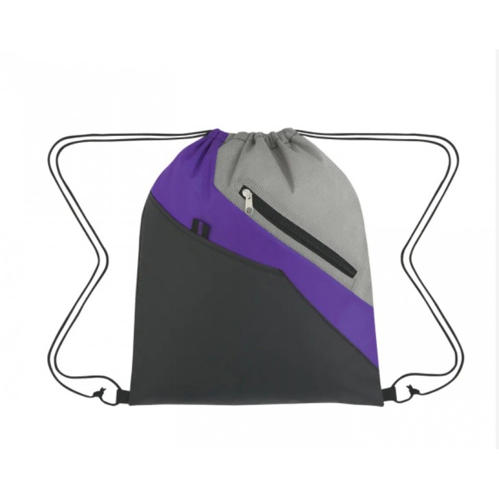 Triple Colors Drawstring Backpack with Logo