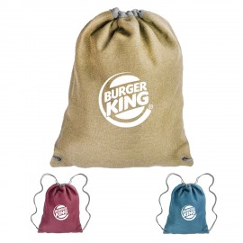 Linen Cromwell Drawstring Backpacks with Logo  Linen Cromwell Drawstring Backpacks with Logo