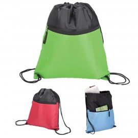 Personalized Front Zipper Drawstrings Bag