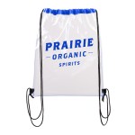 Large Clear Waterproof Stadium Drawstring Backpack with Logo