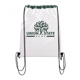 Customized Large Clear Waterproof Stadium Drawstring Backpack