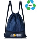 Bottom Zipper 15"X18" rPET Recycled 210D Polyester Football Shape Fabric Large Drawstring Backpack with Logo