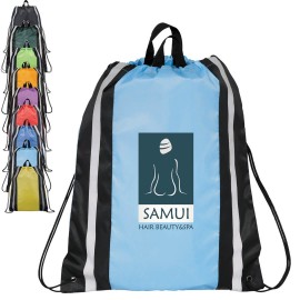 Personalized Reflective Polyester Drawstring Backpack