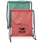 Heathered Drawstring Backpacks with Pouch Pocket with Logo