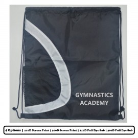 Customized Full Dye Sublimation Semi-Circle Design Polyester Drawstring Bag w/Bottle Holder  Customized Full Dye Sublimation Semi-Circle Design Polyester Drawstring Bag w/Bottle Holder