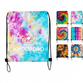 Custom Tie-Dye Drawstring Bag  Custom Tie-Dye Drawstring Bag