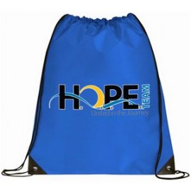 Customized 210D Heavy Duty Drawstring Tote Bag - Royal Blue