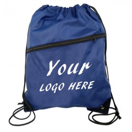 Custom Sports Zippered Drawstring Bag