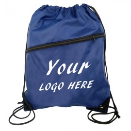 Custom Sports Zippered Drawstring Bag  Custom Sports Zippered Drawstring Bag