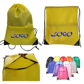 Logo Branded Non Woven Drawstring Backpack Bag