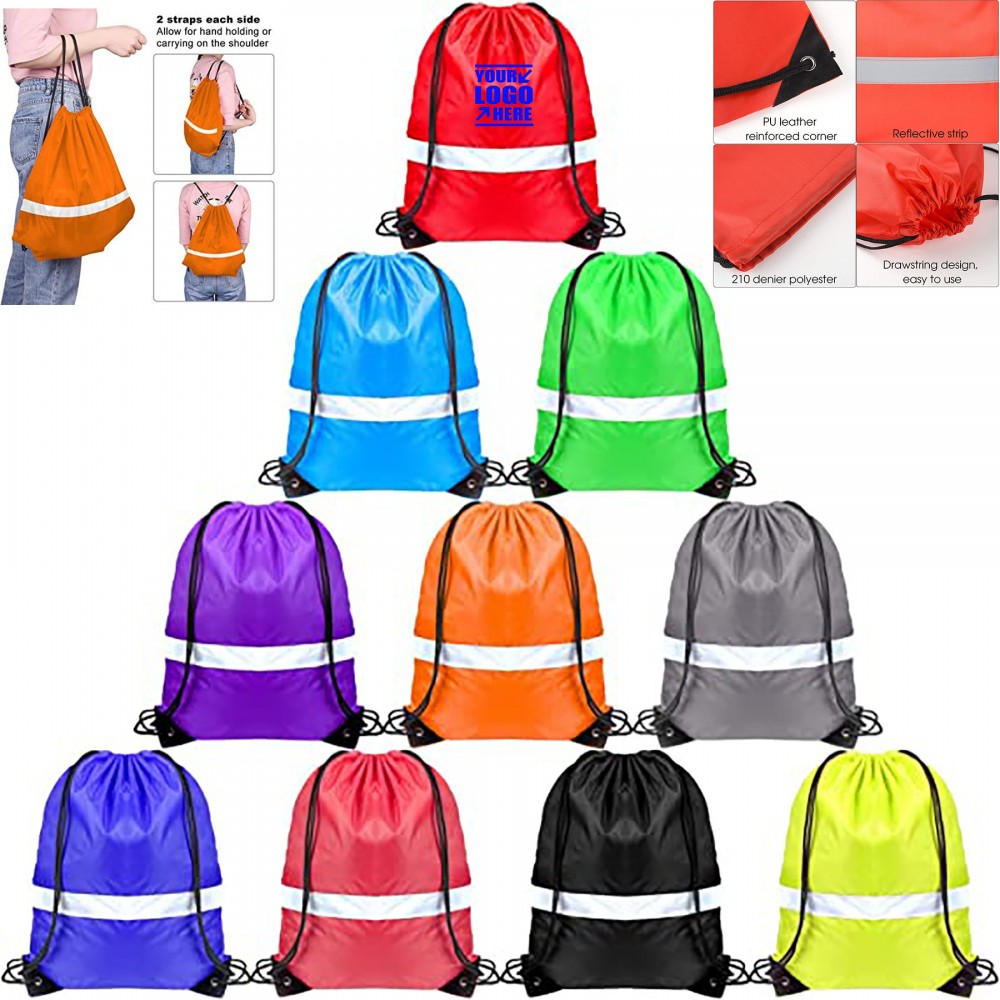 Promotional Reflective Drawstring Backpack
