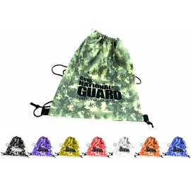 Custom Drawstring Backpack, 210D Nylon 18" x 14", Digital Camouflage Pattern  Custom Drawstring Backpack, 210D Nylon 18" x 14", Digital Camouflage Pattern