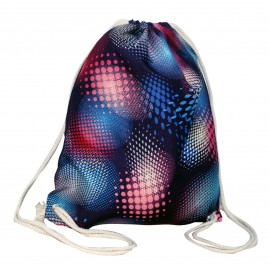 Logo Branded 13.5"x 8" Drawstring Cotton Backpack w/ Full Color Backpacks