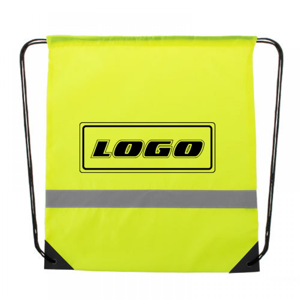 Personalized Safety Reflective Drawstring Sport Bags