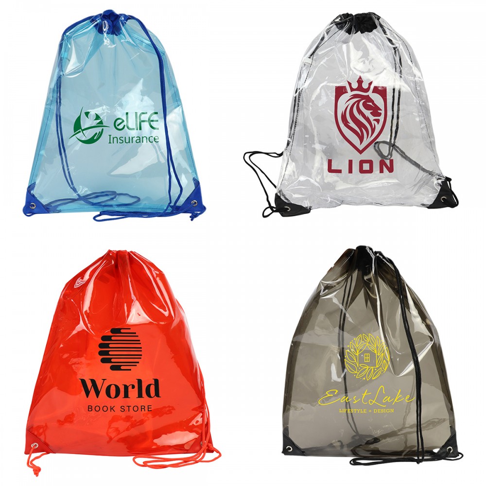 Customized Diamond Clear TPU Drawstring Backpack