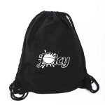Customized Cotton Canvas Black Drawstring Bag- Backpacks