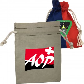 8.5cm x 9cm Full Color Drawstring Pouch Utility Cotton pouches with Logo