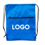 Sports Drawstring Bag W/ Front Zipper with Logo