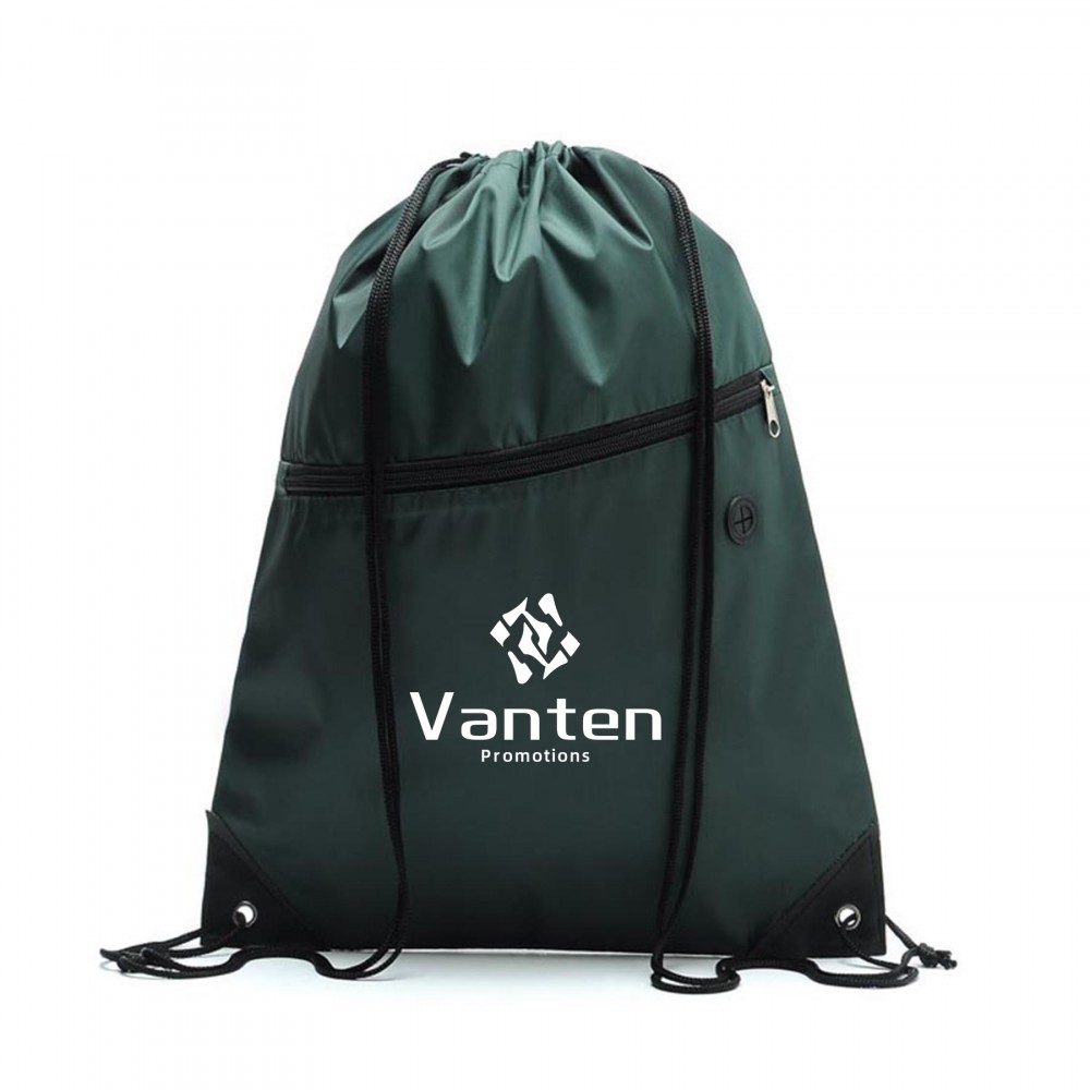Drawstring Backpack with Pocket with Logo