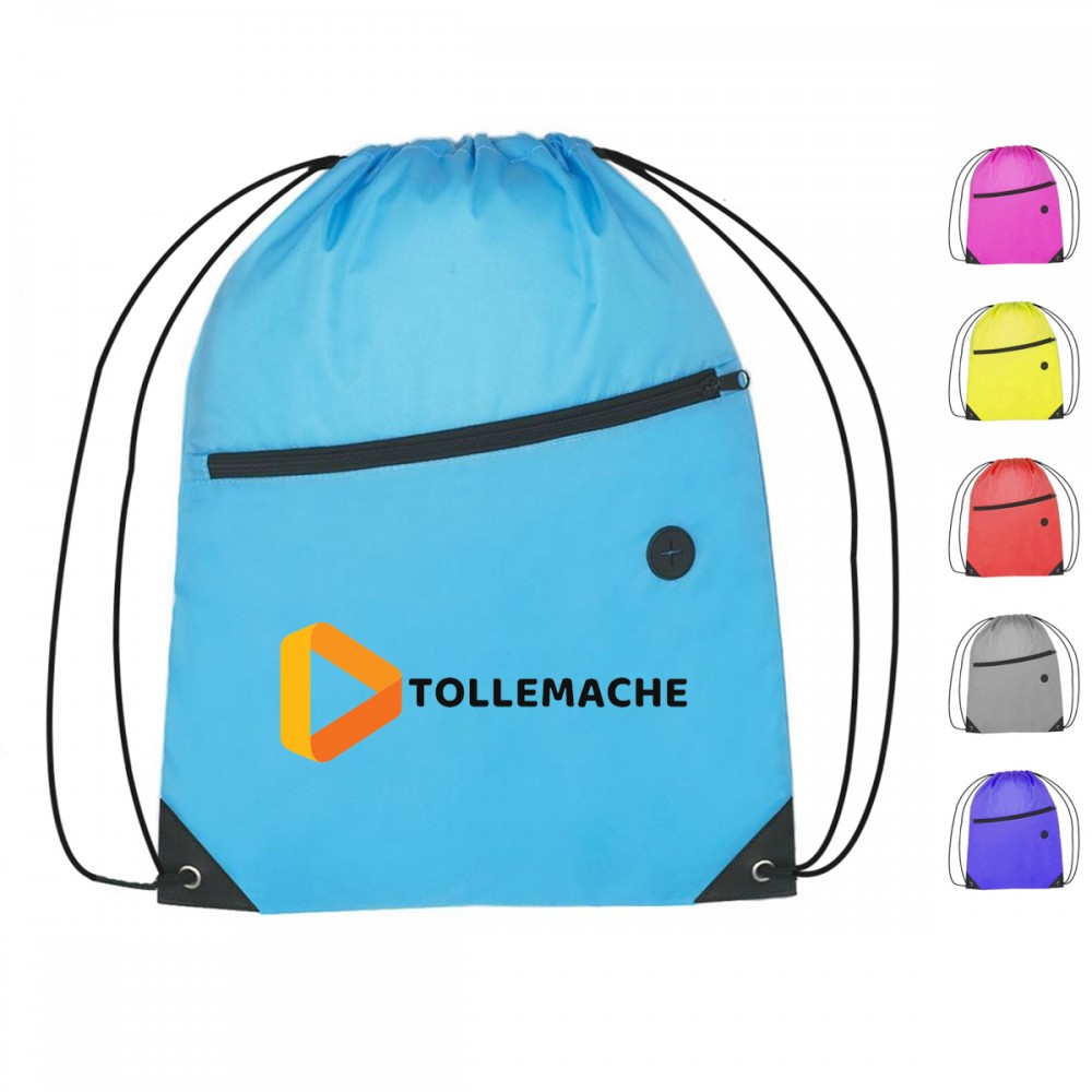 Custom Drawstring Backpack With Front Bag