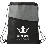 Custom Cross Weave Zippered Drawstring Bag