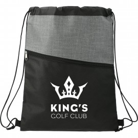 Custom Cross Weave Zippered Drawstring Bag