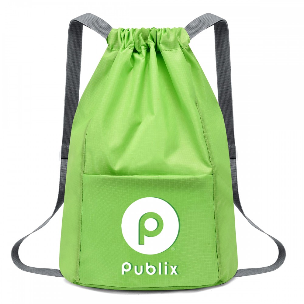 Personalized 420D Waterproof Drawstring Bag with Heat Transfer Print
