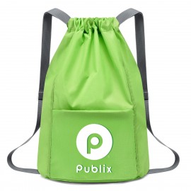Personalized 420D Waterproof Drawstring Bag with Heat Transfer Print