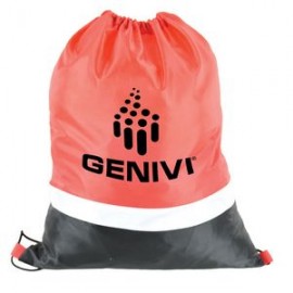 Gym Dual Color Team Bags Three-Tone Drawstring Backpack (15" x 18") with Logo