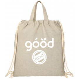 Recycled 5oz Cotton Drawstring Bag with Logo  Recycled 5oz Cotton Drawstring Bag with Logo
