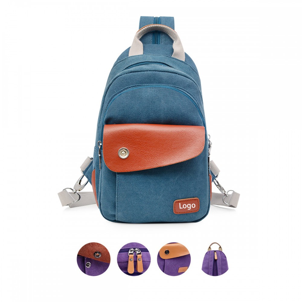 Casual Canvas Backpack with Logo