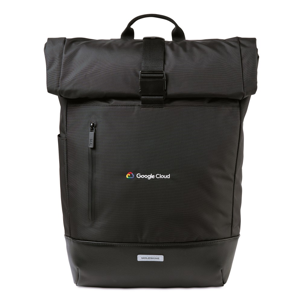 Moleskine Metro Rolltop Backpack - Black with Logo