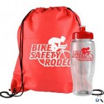 Non Woven Drawstring Backpack And Bottle with Logo
