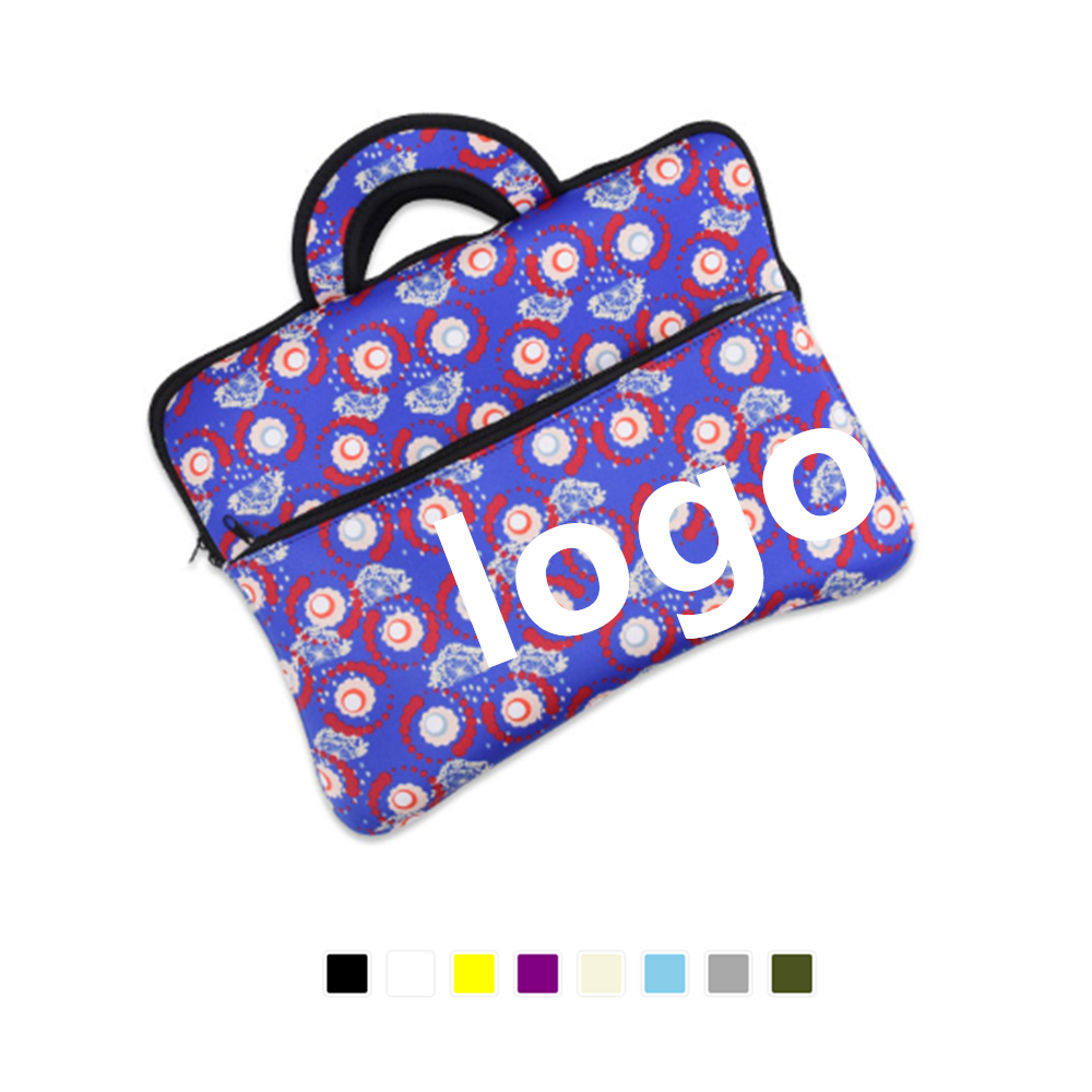 Neoprene Laptop Sleeve Bag With Front Pocket And Handle with Logo