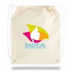 Promotional Natural Cotton Canvas Drawstring Backpack - 1 Color (15"x18")