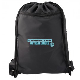 Drawstring Backpack/Front Zippered Pocket with Logo