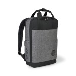 Logan Laptop Backpack - Granite Heather Grey with Logo