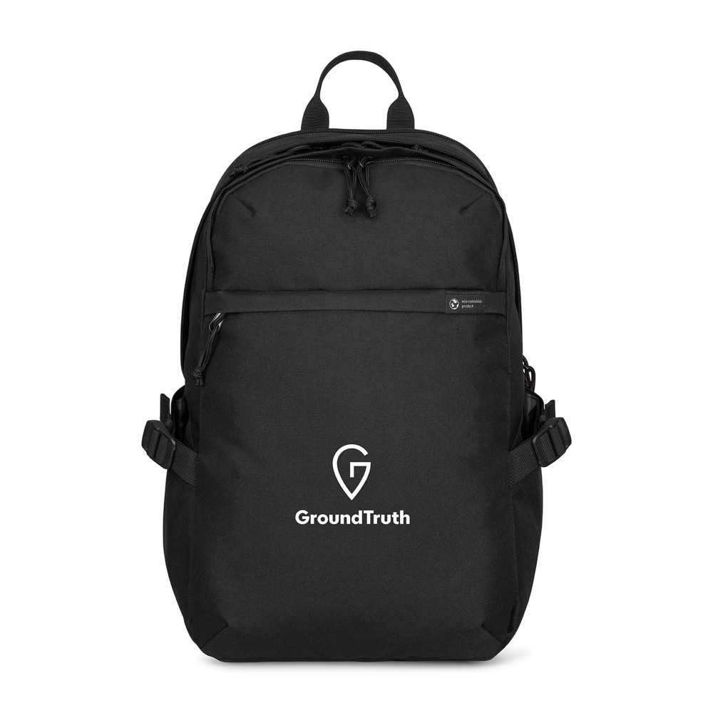 Custom Renew rPET Computer Backpack - Black Custom Renew rPET Computer Backpack - Black