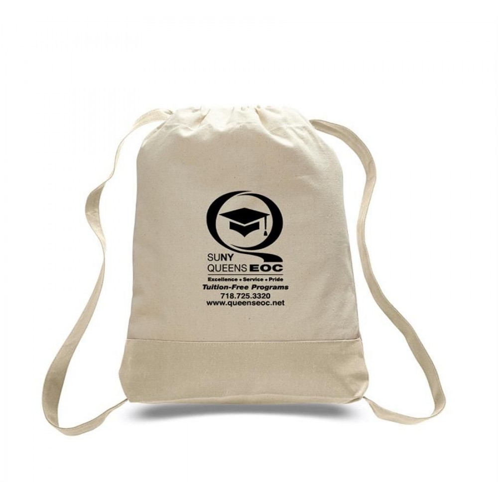 Custom Canvas Sports Backpack - Printed (Natural)