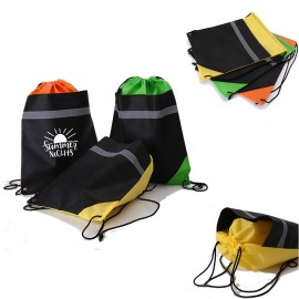 Reflective Drawstring Backpacks Sports Pack with Logo