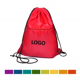 Promotional Drawstring Backpack With Front Zipper