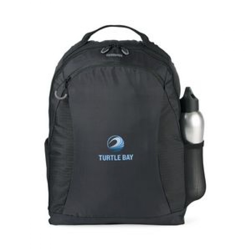 Custom Embroidered American Tourister Voyager Packable Backpack - Black Custom Embroidered American Tourister Voyager Packable Backpack - Black
