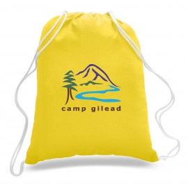 Custom Large Colored 100% Cotton Drawstring Backpack - 1 Color (17"x20")