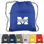 Customized Drawstring Cinch Backpack Bag With Zippered Pocket