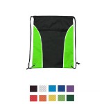 Logo Branded 210D Two Tone Drawstring Pack With Zipper