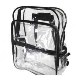 Large Clear Vinyl Backpack with Logo